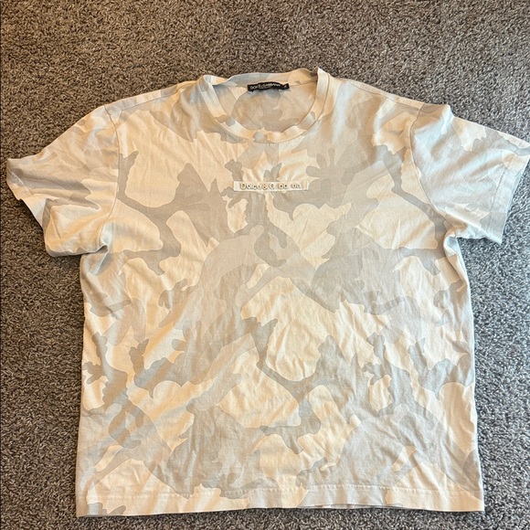 Dolce & Gabbana White & Grey Camouflage T-Shirt size XL / IT 54